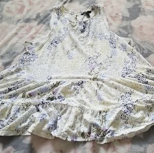 Tiered floral print tank top